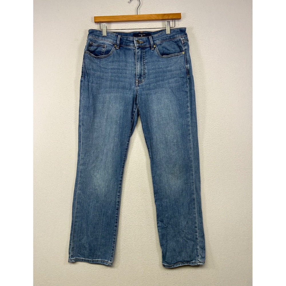 Classic Hilfiger Jeans Womens 8 Blue Tribeca High Rise Straight Leg Denim Pants‎